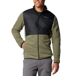 Columbia Beklædning|Outdoortøj-Basin Butte™ II Hybrid Fleecejakke Herre Stone Green / Black