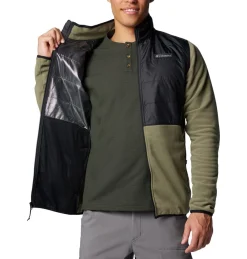 Columbia Beklædning|Outdoortøj-Basin Butte™ II Hybrid Fleecejakke Herre Stone Green / Black