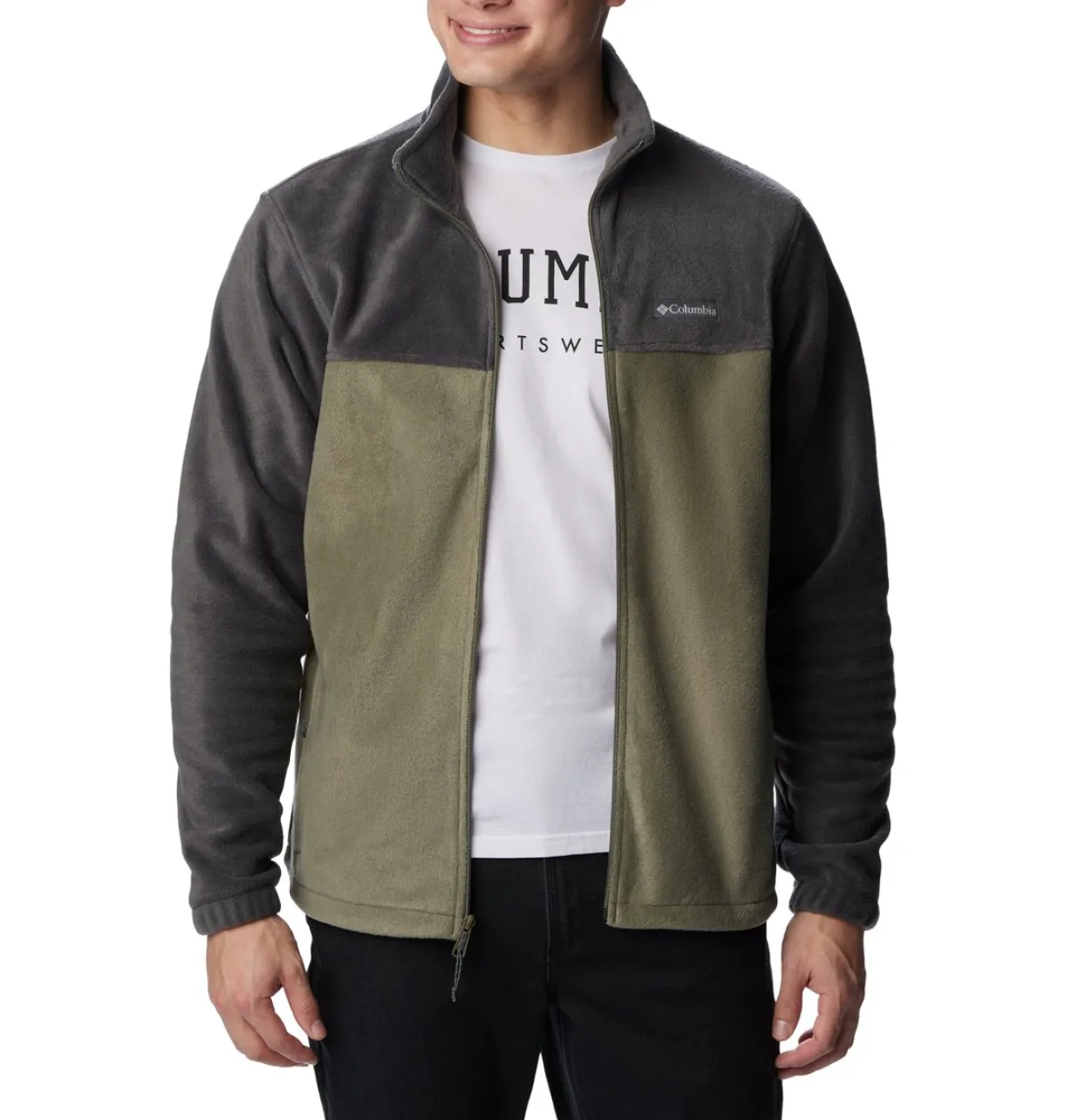 Columbia Beklædning|Outdoortøj-Steens Mountain Full Zip 2.0 Fleecejakke Herre Shark / Stone Green