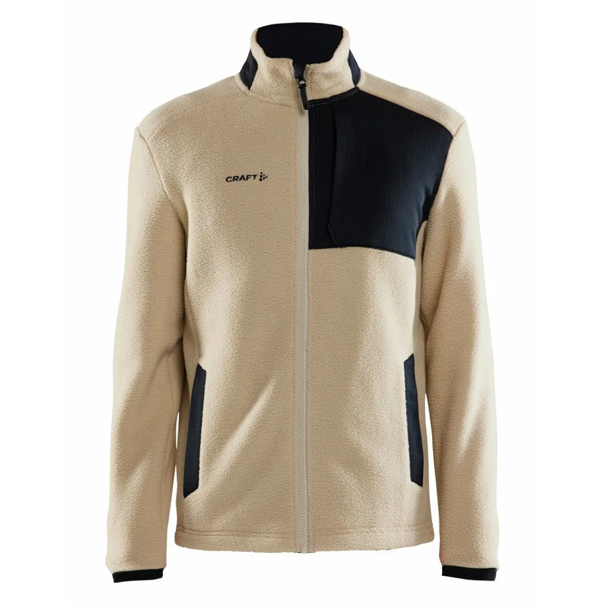 Craft Outdoortøj|Beklædning-Adv Explore Pile Fleecejakke Herre Ecru / Black