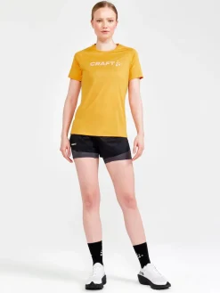 Craft Løbetøj|Løbetøj-Core Unify Logo T-shirt Dame, varm gul
