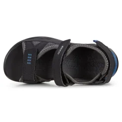 Ecco Sandaler-Biom Raft Børnesandal  Black / Blue Sporty sandal i et smart design fra Ecco. Ecco Biom Raft sandal er lavet så den er utrolig let, og giver rigtig god støtte med dens ydersål lavet af PU. Der er tre velcro remme i sandalen, så man tilpasse den lige efter fodens form. En sandal med mange gode detaljer, bl.a.:- Tre justerbar velcro remme - Lavet af letvægts materialer - Ikke noget læder, så man kan gå på stranden med den- Natural Biom Motion teknologi anvendt- Ydersål i slidstærkt materiale Detaljer