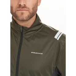 Endurance Løbetøj|Løbetøj-Diker 4-Way Stretch Løbejakke Herre, grøn
