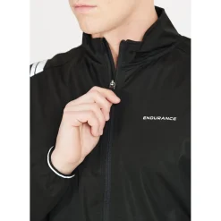 Endurance Løbetøj|Løbetøj-Diker 4-Way Stretch Løbejakke Herre, sort