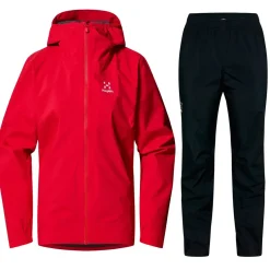 Haglöfs Regntøj|Regntøj-Korp Proof Regnsæt Dame, bright red 5RA Bright Red