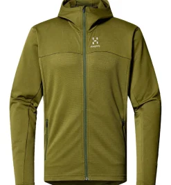Haglöfs Vintertøj|Beklædning-Lark Hood Midlayer Trøje Herre, oliven OlivenVægt: 429 gramMateriale: Strikket stof, 93% genanvendt polyester, 7% elastan (Bluesign® godkendt)Haglöfs Lark Hood er en alsidig og komfortabel hoodie, skabt til hverdagsbrug og udendørsaktiviteter. Den har en justerbar hætte, som giver ekstra beskyttelse mod vind og vejr, samt en rummelig kængurulomme til opbevaring af småting eller til at varme hænderne. Ribkanter ved ærmer og talje sikrer en god pasform, og det klassiske design gør den nem at style til ethvert outfit.Lark Hood er et fremragende valg for dem, der søger en enkel, funktionel og stilfuld trøje, der kan bruges til både afslapning og aktivitet året rundt.Detaljer