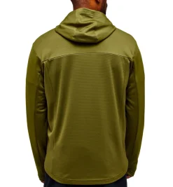 Haglöfs Vintertøj|Beklædning-Lark Hood Midlayer Trøje Herre, oliven OlivenVægt: 429 gramMateriale: Strikket stof, 93% genanvendt polyester, 7% elastan (Bluesign® godkendt)Haglöfs Lark Hood er en alsidig og komfortabel hoodie, skabt til hverdagsbrug og udendørsaktiviteter. Den har en justerbar hætte, som giver ekstra beskyttelse mod vind og vejr, samt en rummelig kængurulomme til opbevaring af småting eller til at varme hænderne. Ribkanter ved ærmer og talje sikrer en god pasform, og det klassiske design gør den nem at style til ethvert outfit.Lark Hood er et fremragende valg for dem, der søger en enkel, funktionel og stilfuld trøje, der kan bruges til både afslapning og aktivitet året rundt.Detaljer
