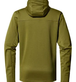 Haglöfs Vintertøj|Beklædning-Lark Hood Midlayer Trøje Herre, oliven OlivenVægt: 429 gramMateriale: Strikket stof, 93% genanvendt polyester, 7% elastan (Bluesign® godkendt)Haglöfs Lark Hood er en alsidig og komfortabel hoodie, skabt til hverdagsbrug og udendørsaktiviteter. Den har en justerbar hætte, som giver ekstra beskyttelse mod vind og vejr, samt en rummelig kængurulomme til opbevaring af småting eller til at varme hænderne. Ribkanter ved ærmer og talje sikrer en god pasform, og det klassiske design gør den nem at style til ethvert outfit.Lark Hood er et fremragende valg for dem, der søger en enkel, funktionel og stilfuld trøje, der kan bruges til både afslapning og aktivitet året rundt.Detaljer