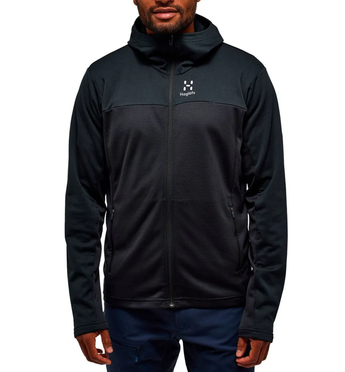 Haglöfs Vintertøj|Outdoortøj-Lark Hood Midlayer Trøje Herre, sort