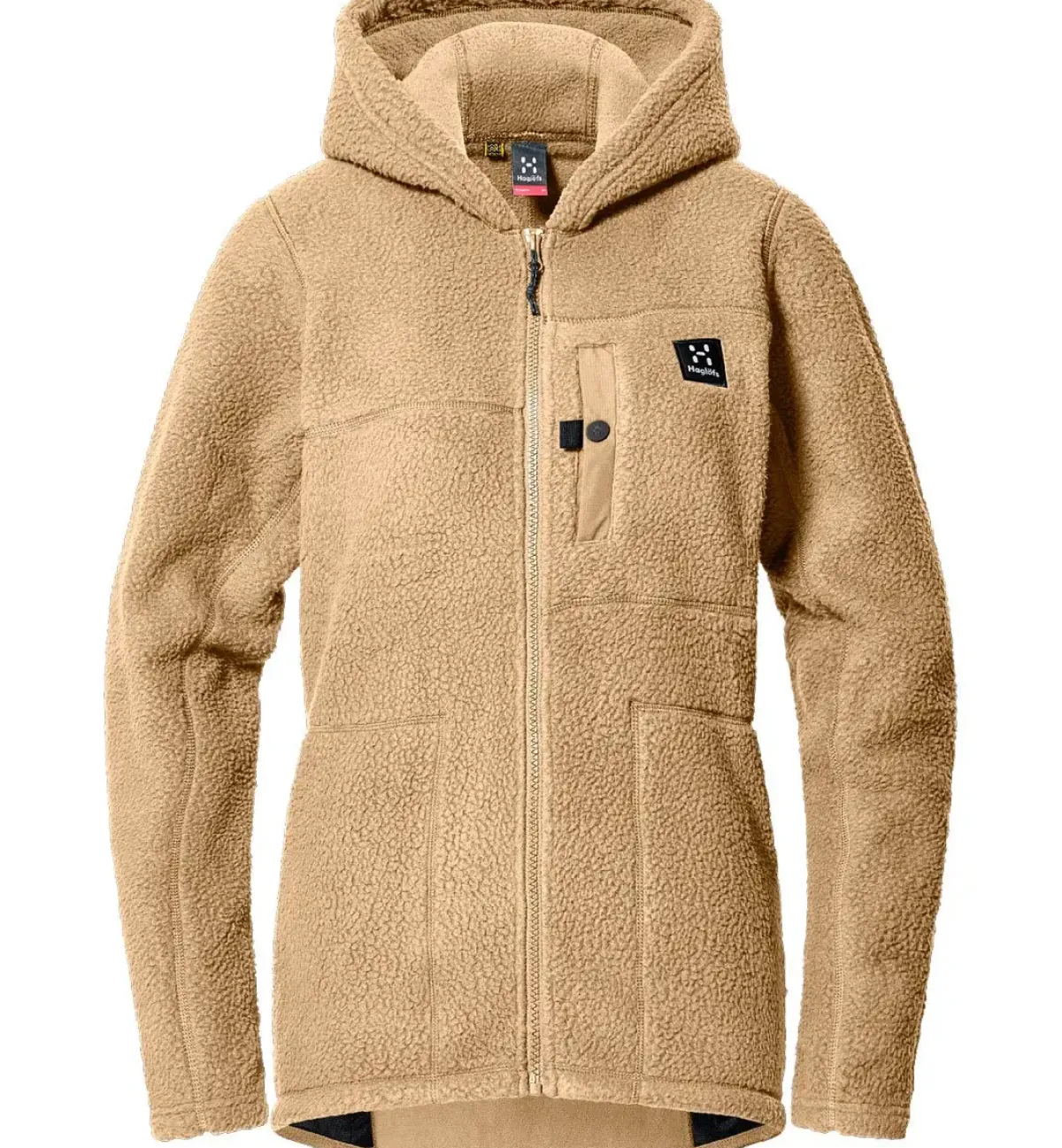 Haglöfs Beklædning|Outdoortøj-Malung Pile Hood Fleecetrøje Dame, sand