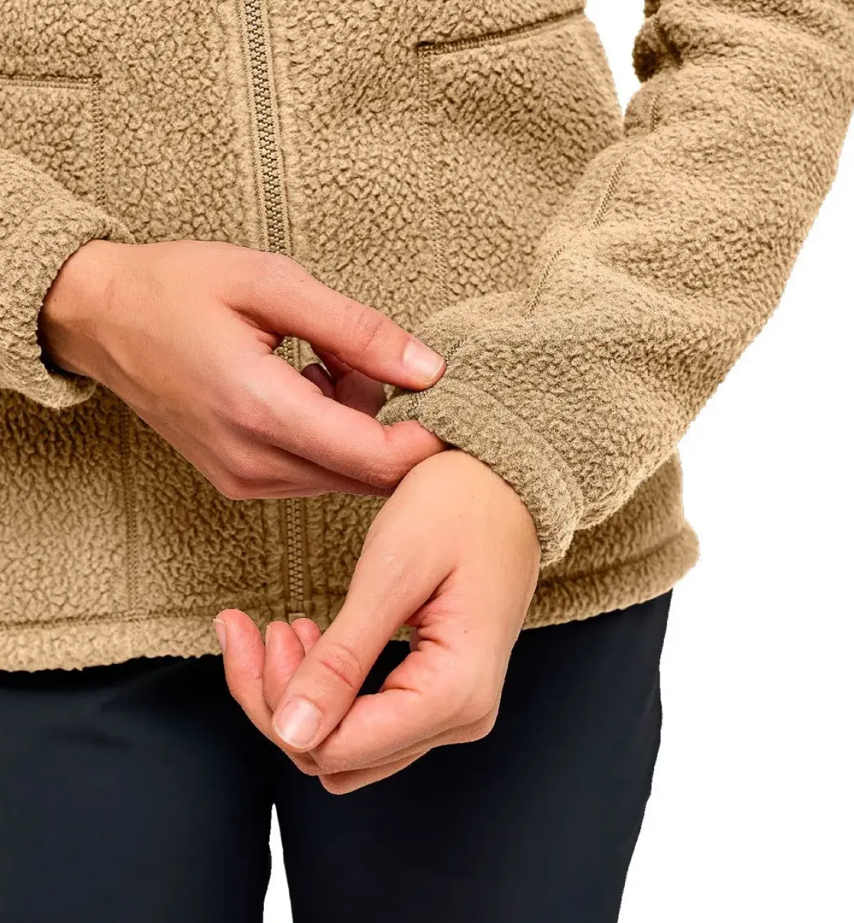 Haglöfs Beklædning|Outdoortøj-Malung Pile Hood Fleecetrøje Dame, sand