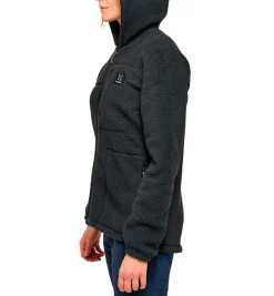 Haglöfs Outdoortøj|Beklædning-Malung Pile Hood Fleecetrøje Dame, Sort