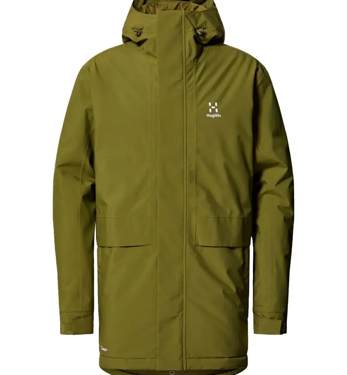 Haglöfs Vintertøj|Vintertøj-Salix Proof Mimic Parka Herre Oliven grønVægt: 954 gramMateriale: 100% genanvendt PROOF™ (Bluesign® -godkendt)Haglöfs Salix Proof Mimic Parka er en funktionel og bæredygtig vinterjakke, designet til at modstå selv de koldeste og mest våde vejrforhold. Parkaen er fremstillet med Haglöfs' PROOF™-teknologi, som gør jakken fuldt vandtæt og åndbar, så du kan forblive tør og komfortabel hele dagen.Jakken er foret med Mimic-materiale, der imiterer dun og giver en varm, letvægtsisolering – perfekt til kolde vinterdage. Den justerbare hætte, de praktiske lommer og de forstærkede skuldre giver ekstra funktionalitet og holdbarhed. Med et klassisk, stilfuldt design og bæredygtige materialer er Salix Proof Mimic Parka det ideelle valg til både byliv og friluftsliv, for dem der søger komfort og beskyttelse uden at gå på kompromis med miljøet.Detaljer:- 2 lags PROOF™ membran (Vind- og vandtæt)- Vandtæthed: vandsøjleværdi 10.000 mm- Åndbarhed: 10.000 g/m2/24 timer- Isoleret med Mimic SILVER pladeisolering - 2 forlommer og 1 indvendig lomme- Justerbar hætte- Justerbare ærmekanter- Reflekslogo ved lænden Detaljer