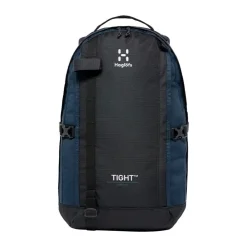 Haglöfs Rygsække|Tasker Og Rygsække-Tight Medium Rygsæk, True Black / Tarn Blue True black / Tarn BlueVolume: ca. 20 literMål (højde x dybde x bredde): 50x23x29 cmVægt: ca. 525 gDen populære Tight rygsæk fra Haglöfs er tilbage i en opdateret version. Haglöfs kombinerer genanvendte materialer med et markant, ikonisk design.De dråbeformede for- og sidepaneler sikrer et lavt tyngdepunkt, hvilket gør den anvendelig til alle former for aktiviteter. Som navnet Tight hentyder – sidder den helt tæt om din ryg takket være de formede stropper og det ergonomisk formede rygpanel. Udstyret med ekstra bærepunkter, smarte funktioner og justeringsmuligheder.Masser af anvendelsesmuligheder: Udviklet som outdor dagstursrygsæk, rigtig fin til hverdagsbrug og populær til studie- og skolebrug.Fakta:- 100 % genanvendt hovedbestanddel, vejrbestandigt og meget holdbart stof- Dråbeformet forside og sidepaneler for et lavt tyngdepunkt- Anatomisk formede skulderremme- En inderlomme med lynlås- En lynlåslomme med let adgang foran- Aftageligt isøksefæste- Reflekslogoer sikrer, at du kan ses- Kompressionsremme i siden for at sikre indholdet- Justerbart hoftebælte, aftageligt- Justerbar brystrem, der giver bedre komfort, når du går- Håndtag i toppen, der er let at gribe fat i- Nøgleholder- Overfladerne er imprægneret med DWR uden fluorocarbon: hjælper med at holde vand og smuds borteDetaljer