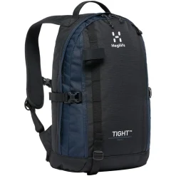 Haglöfs Rygsække|Tasker Og Rygsække-Tight Small Rygsæk , True Black / Tarn Black True Black / Tarn BlackVolume: ca. 15 literMål (højde x dybde x bredde): 46x22x27 cmVægt: ca. 480 gDen populære Tight rygsæk fra Haglöfs er tilbage i en opdateret version. Haglöfs kombinerer genanvendte materialer med et markant, ikonisk design.De dråbeformede for- og sidepaneler sikrer et lavt tyngdepunkt, hvilket gør den anvendelig til alle former for aktiviteter. Som navnet Tight hentyder – sidder den helt tæt om din ryg takket være de formede stropper og det ergonomisk formede rygpanel. Udstyret med ekstra bærepunkter, smarte funktioner og justeringsmuligheder.Masser af anvendelsesmuligheder: Udviklet som outdor dagstursrygsæk, rigtig fin til hverdagsbrug og populær til skolebrug.Fakta:- 100 % genanvendt hovedbestanddel, vejrbestandigt og meget holdbart stof- Dråbeformet forside og sidepaneler for et lavt tyngdepunkt- Anatomisk formede skulderremme- En inderlomme med lynlås- En lynlåslomme med let adgang foran- Aftageligt isøksefæste- Reflekslogoer sikrer, at du kan ses- Kompressionsremme i siden for at sikre indholdet- Justerbart hoftebælte, aftageligt- Justerbar brystrem, der giver bedre komfort, når du går- Håndtag i toppen, der er let at gribe fat i- Nøgleholder- Overfladerne er imprægneret med DWR uden fluorocarbon: hjælper med at holde vand og smuds borteDetaljer