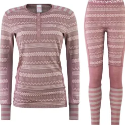 Kari traa Skitøj|Vintertøj-Åkle Merinould Skiundertøjssæt Dame Taupe