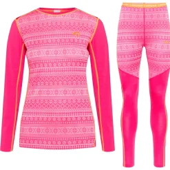 Kari traa Skitøj|Vintertøj-Mina Merinould Skiundertøjssæt Dame, Berry