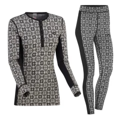 Kari traa Skitøj|Vintertøj-Rose Merinould Skiundertøjssæt Dame, black  Black