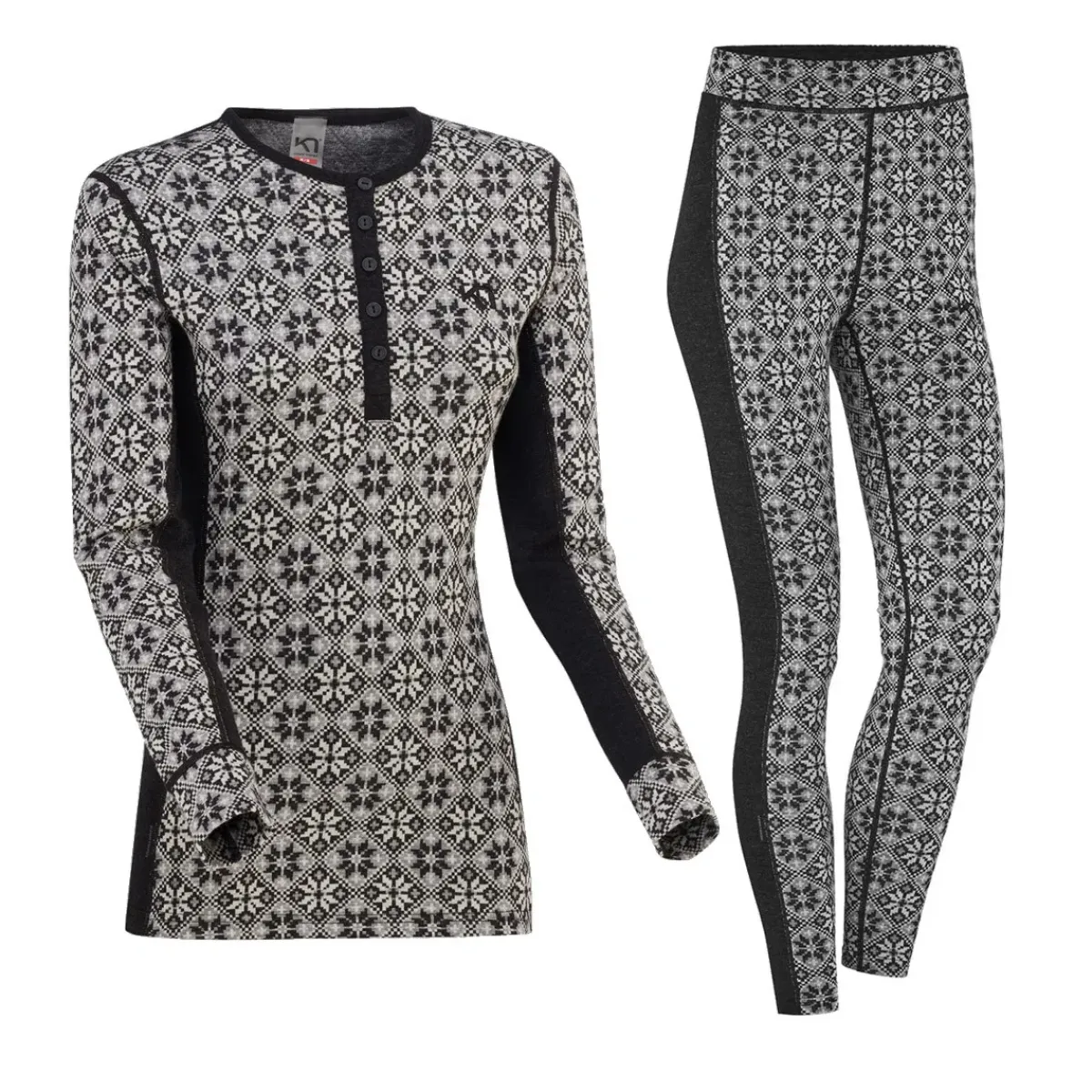 Kari traa Skitøj|Vintertøj-Rose Merinould Skiundertøjssæt Dame, black Black