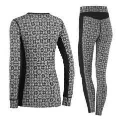 Kari traa Skitøj|Vintertøj-Rose Merinould Skiundertøjssæt Dame, black  Black