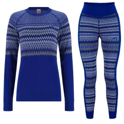 Kari traa Skitøj|Vintertøj-Silja Merinould Skiundertøjssæt Dame  Azure