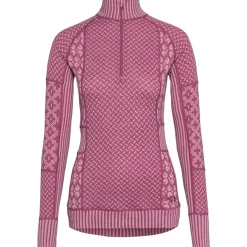 Kari traa Skitøj|Vintertøj-Smekker Half-Zip Skiundertrøje Dame, plum