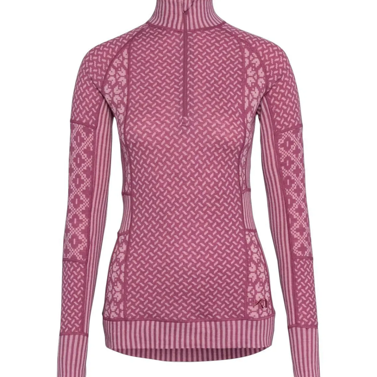 Kari traa Skitøj|Vintertøj-Smekker Half-Zip Skiundertrøje Dame, plum