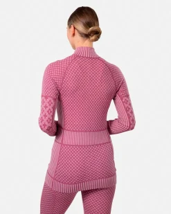 Kari traa Skitøj|Vintertøj-Smekker Half-Zip Skiundertrøje Dame, plum