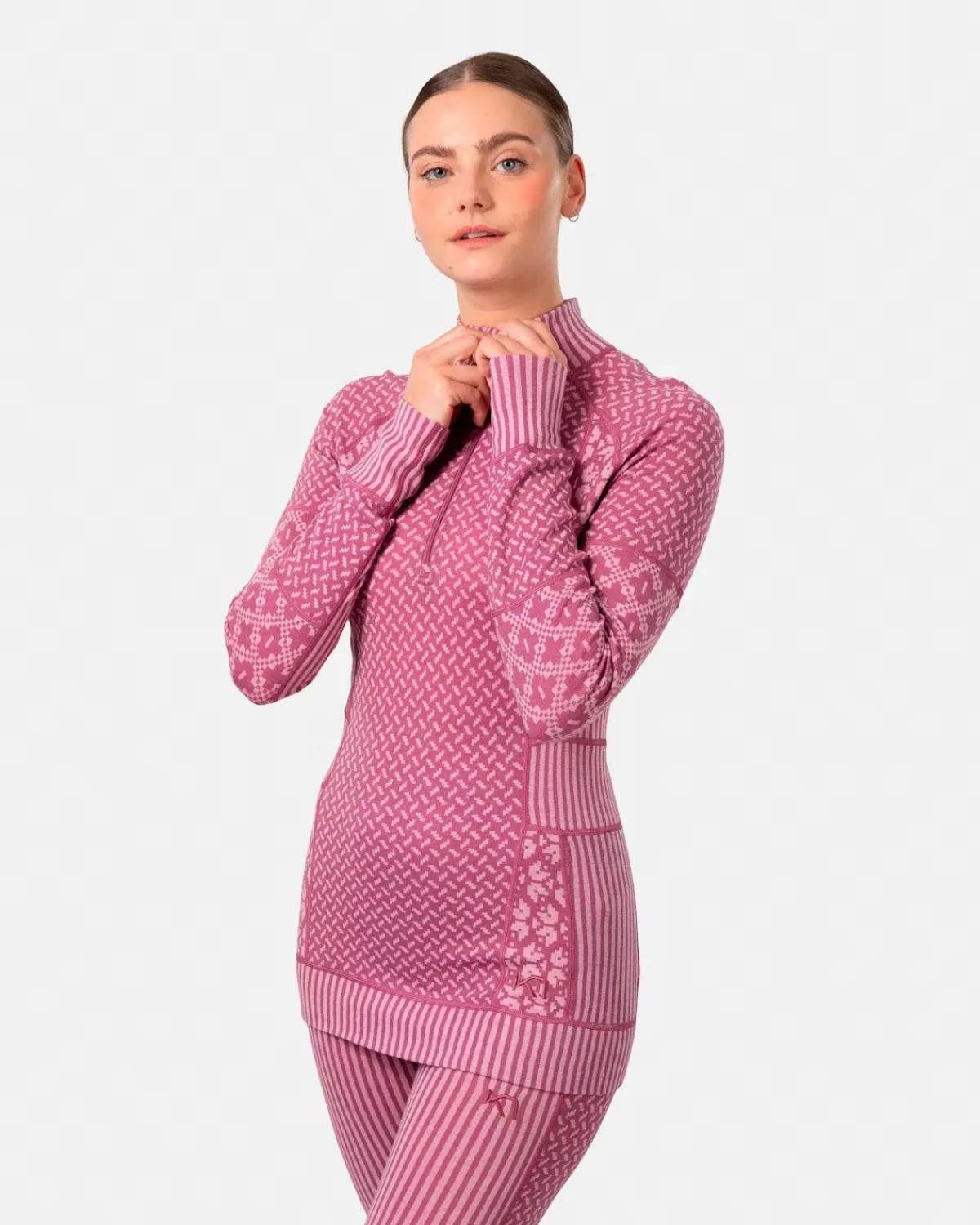 Kari traa Skitøj|Vintertøj-Smekker Half-Zip Skiundertrøje Dame, plum