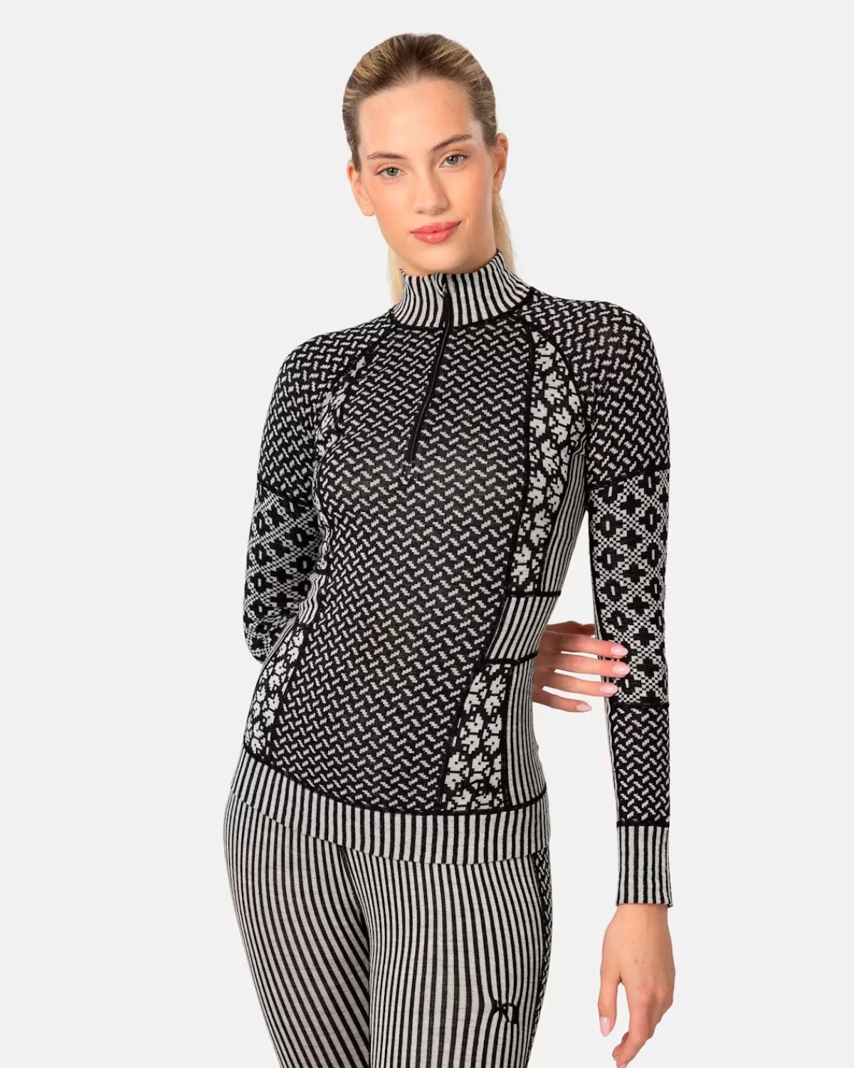 Kari traa Skitøj|Vintertøj-Smekker Half-Zip Skiundertrøje Dame, black Rouge