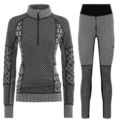 Kari traa Vintertøj|Skitøj-Smekker H/Z Merinould Skiundertøjssæt Dame, black  Black