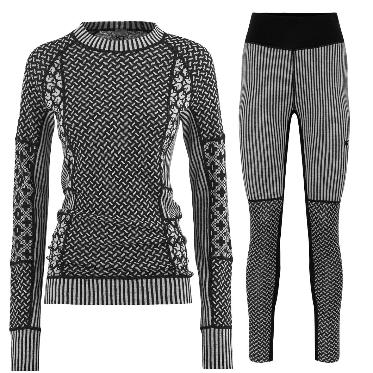 Kari traa Vintertøj|Skitøj-Smekker Merinould Skiundertøjssæt Dame, black Black