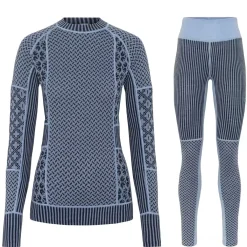 Kari traa Vintertøj|Skitøj-Smekker Merinould Skiundertøjssæt Dame, iris  Iris