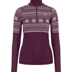 Kari traa Skitøj|Vintertøj-Vilma H/Z Merinould Skiundertøjssæt Dame, wine  Wine