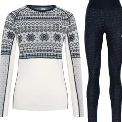 Kari traa Skitøj|Vintertøj-Vilma Merinould Skiundertøjssæt Dame, nwhite  Nwhite / Royal