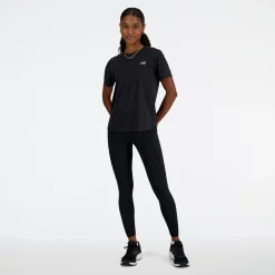 New Balance Træningstøj|Løbetøj-Athletics Løbe T-Shirt Dame  Black Heather