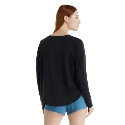 New Balance Løbetøj|Træningstøj-Drapey Jersey Long Sleeve T-Shirt Dame  Black