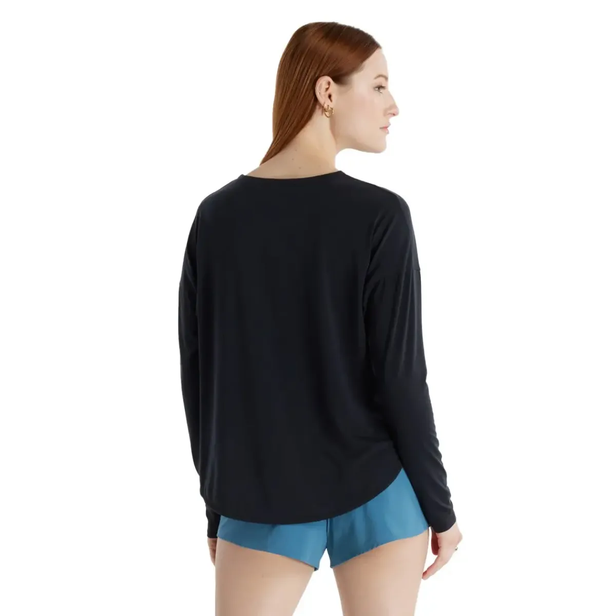 New Balance Løbetøj|Træningstøj-Drapey Jersey Long Sleeve T-Shirt Dame Black