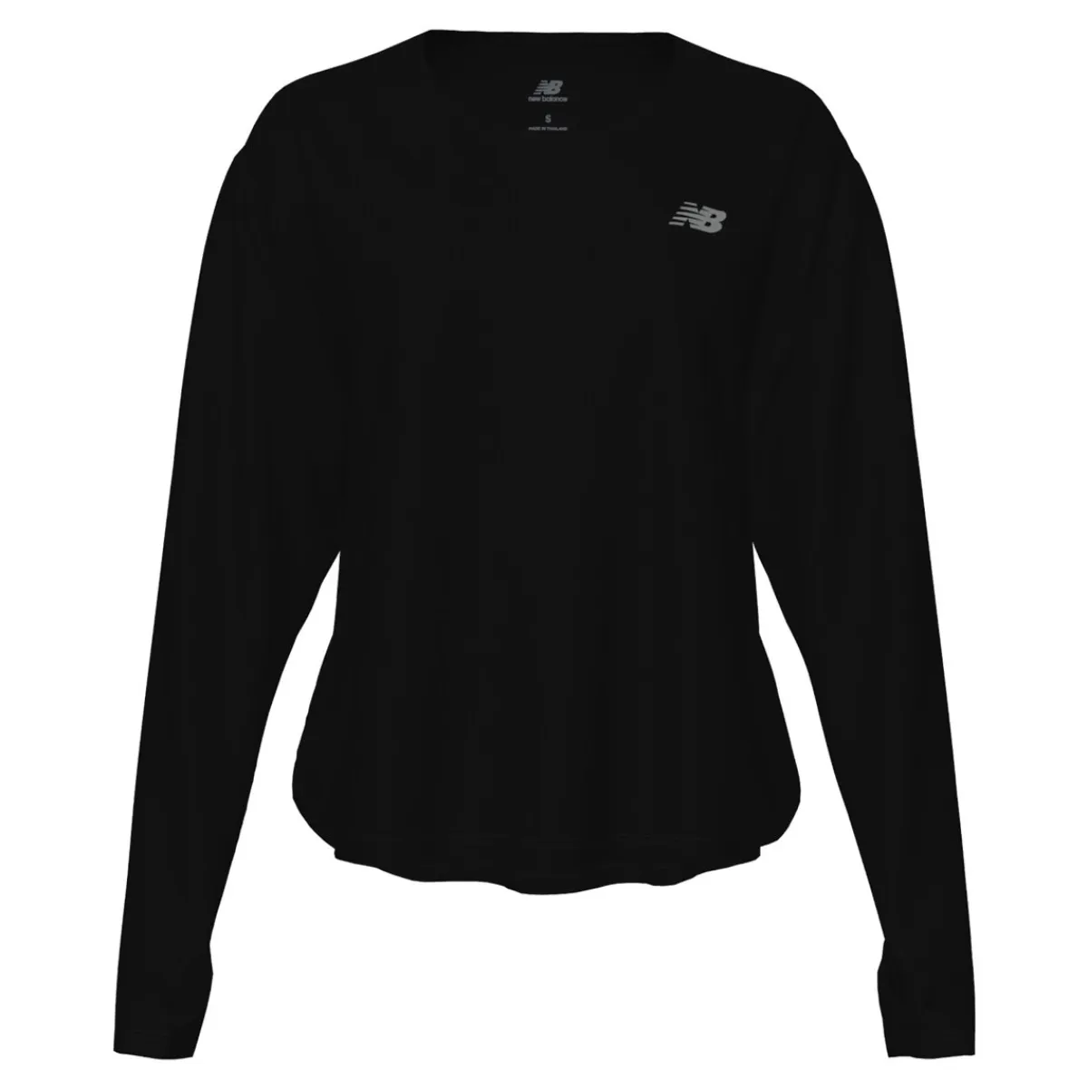 New Balance Løbetøj|Træningstøj-Drapey Jersey Long Sleeve T-Shirt Dame Black
