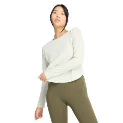 New Balance Løbetøj|Træningstøj-Drapey Jersey Long Sleeve T-Shirt Dame Natural Mint