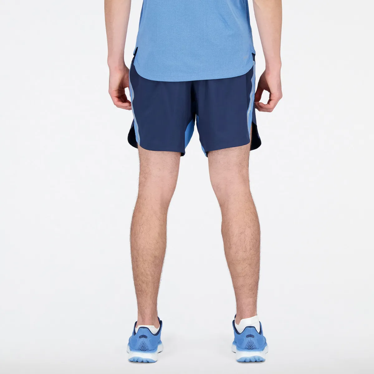 New Balance Løbetøj|Træningstøj-Graphic Impact Run 7-Inch Shorts Herre Navy Multi