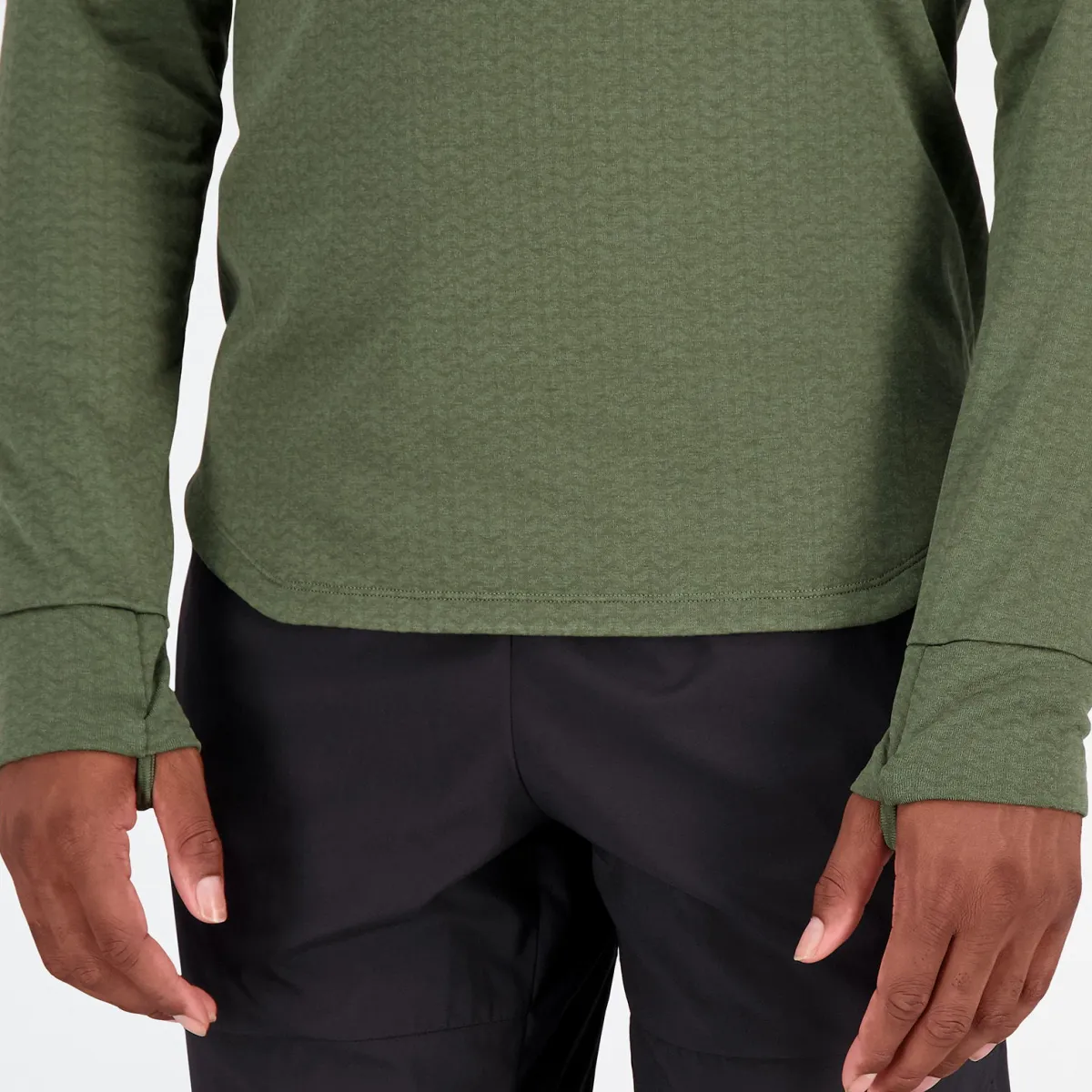 New Balance Løbetøj|Træningstøj-Heat Grid Half Zip Herre Deep Olive Green Heather