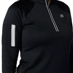 New Balance Løbetøj|Løbetøj-Heat Grid Half Zip Løbetrøje Dame  Black