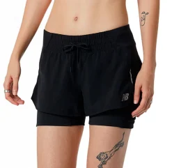 New Balance Løbetøj|Træningstøj-Impact Run 2 in1 Short Dame  Black