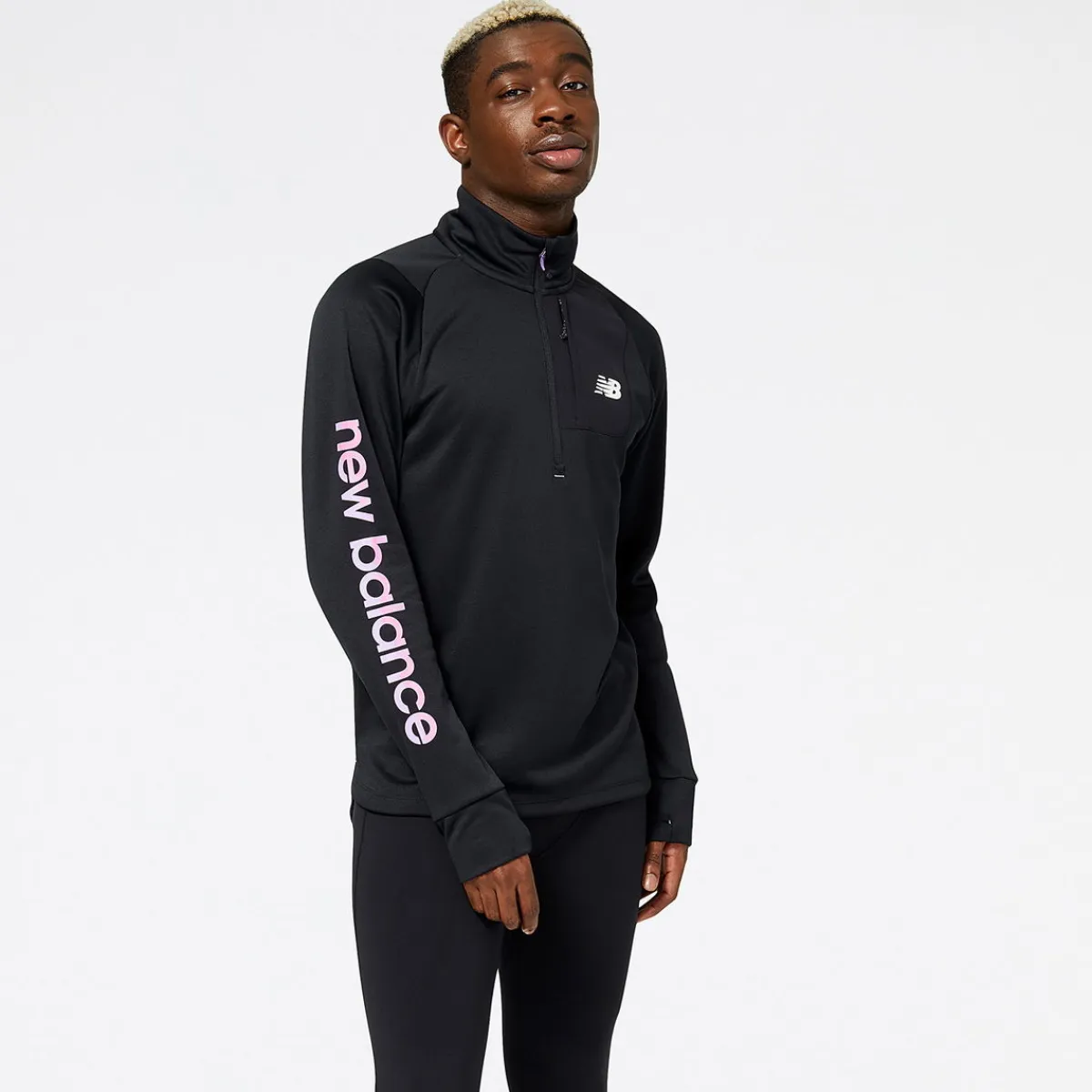 Outdoortøj|Løbetøj-New Balance NB AT Half Zip Trøje Herre