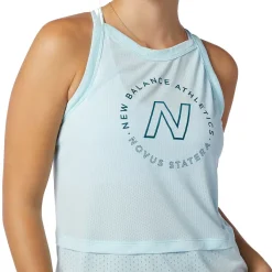 New Balance Løbetøj|Træningstøj-Printed Impact Run Hybrid Tank Top Dame Pale Blue