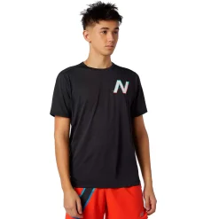 New Balance Løbetøj|Løbetøj-Printed Impact Run T-shirt Herre