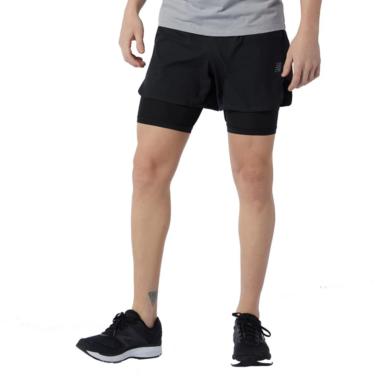 New Balance Løbetøj|Løbetøj-Q Speed Fuel 2IN1 Shorts Herre Black