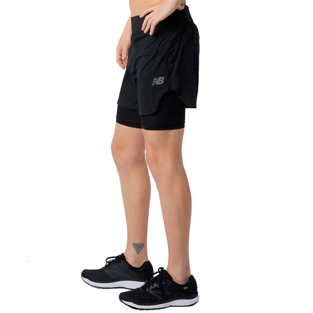 New Balance Løbetøj|Løbetøj-Q Speed Fuel 2IN1 Shorts Herre Black