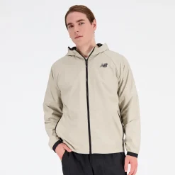 New Balance Løbetøj|Løbetøj-R.W.Tech Lightweight Woven Løbejakke Herre  Aluminum